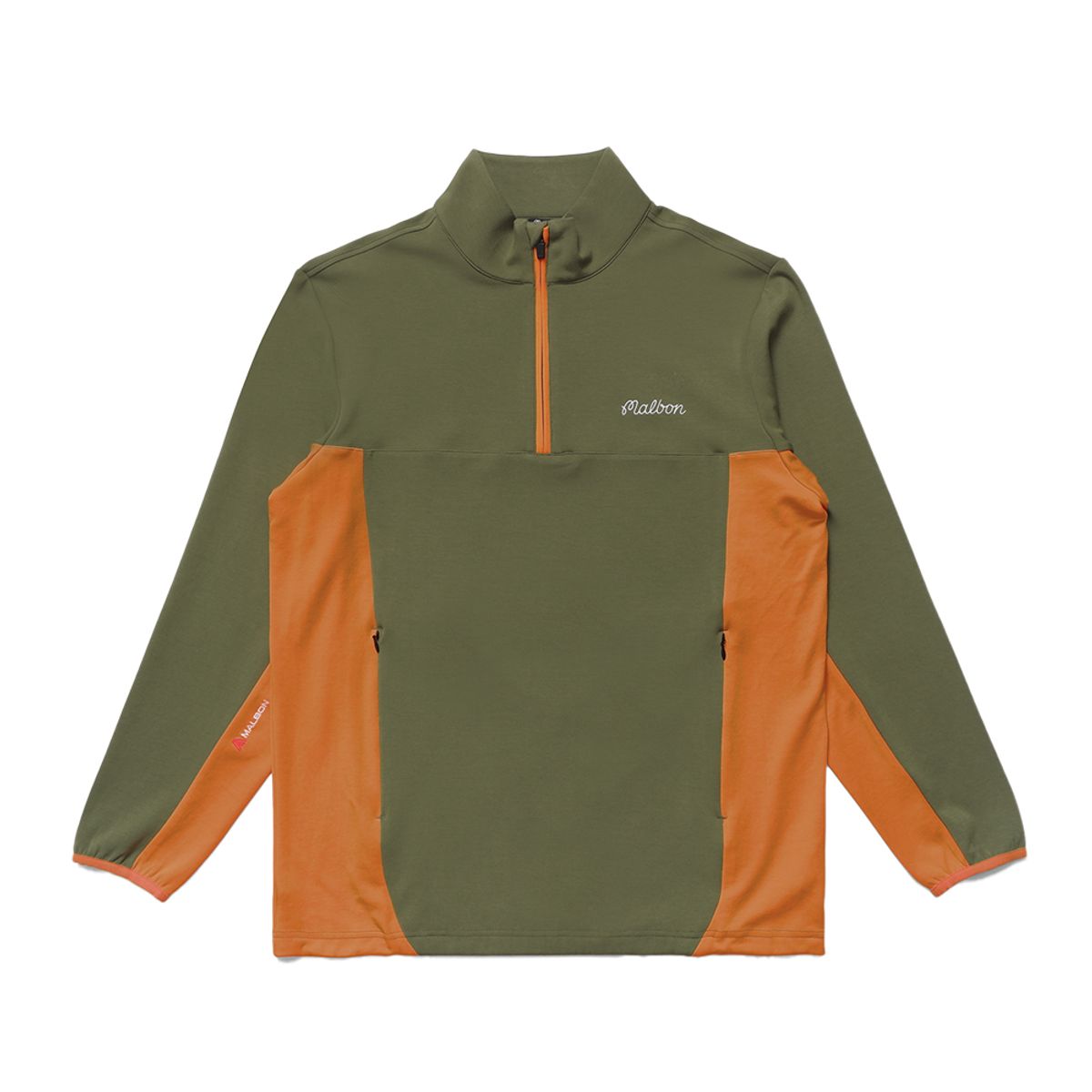 말본 골프(MALBON GOLF) [Malbon Expedition] 익스페디션 하프집 긴팔 티셔츠 SAGE GREEN (MAN)