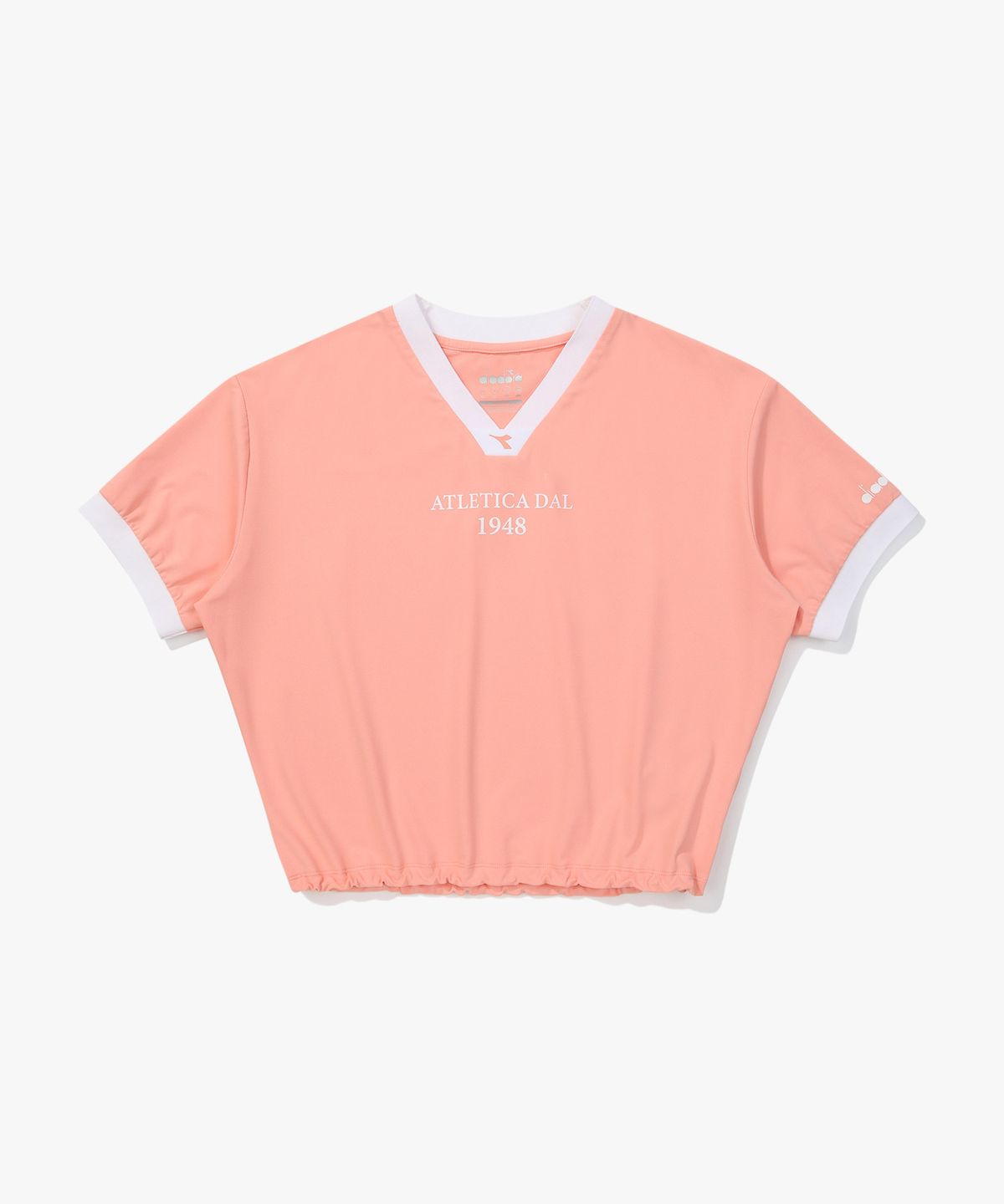 디아도라(diadora) 크롭 반팔 피스테 CORAL