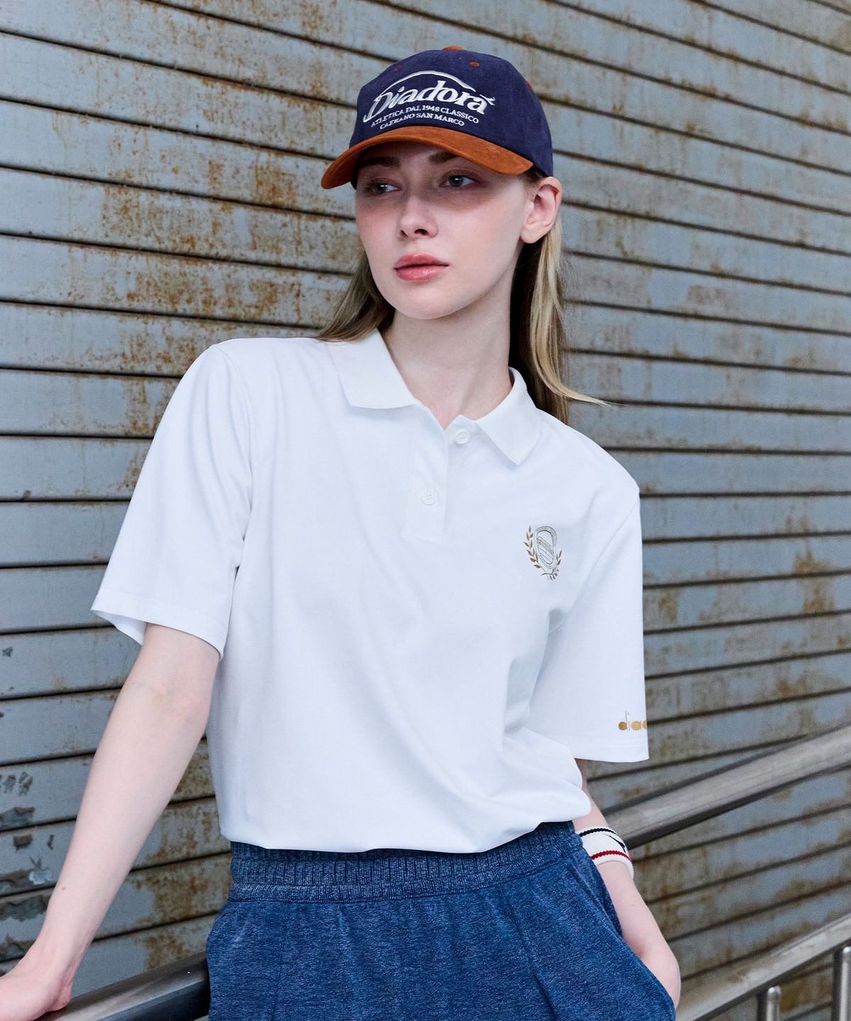 디아도라(diadora) 퍼포먼스 카라 반팔 티셔츠 OFF WHITE