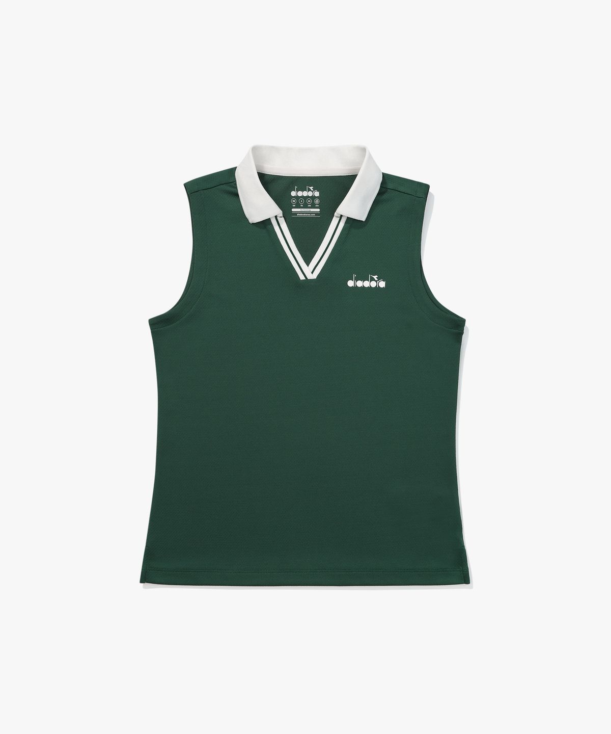 디아도라(diadora) 카라 배색 슬리브리스 GREEN