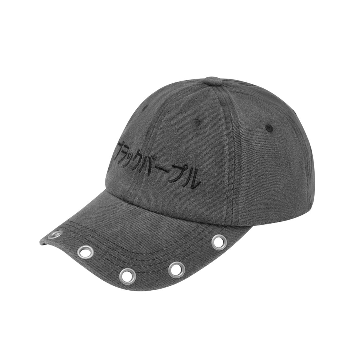 블랙 퍼플(BLACK PURPLE) 쿠로 아일렛 캡 Kuro Eyelet Cap_CHARCOAL