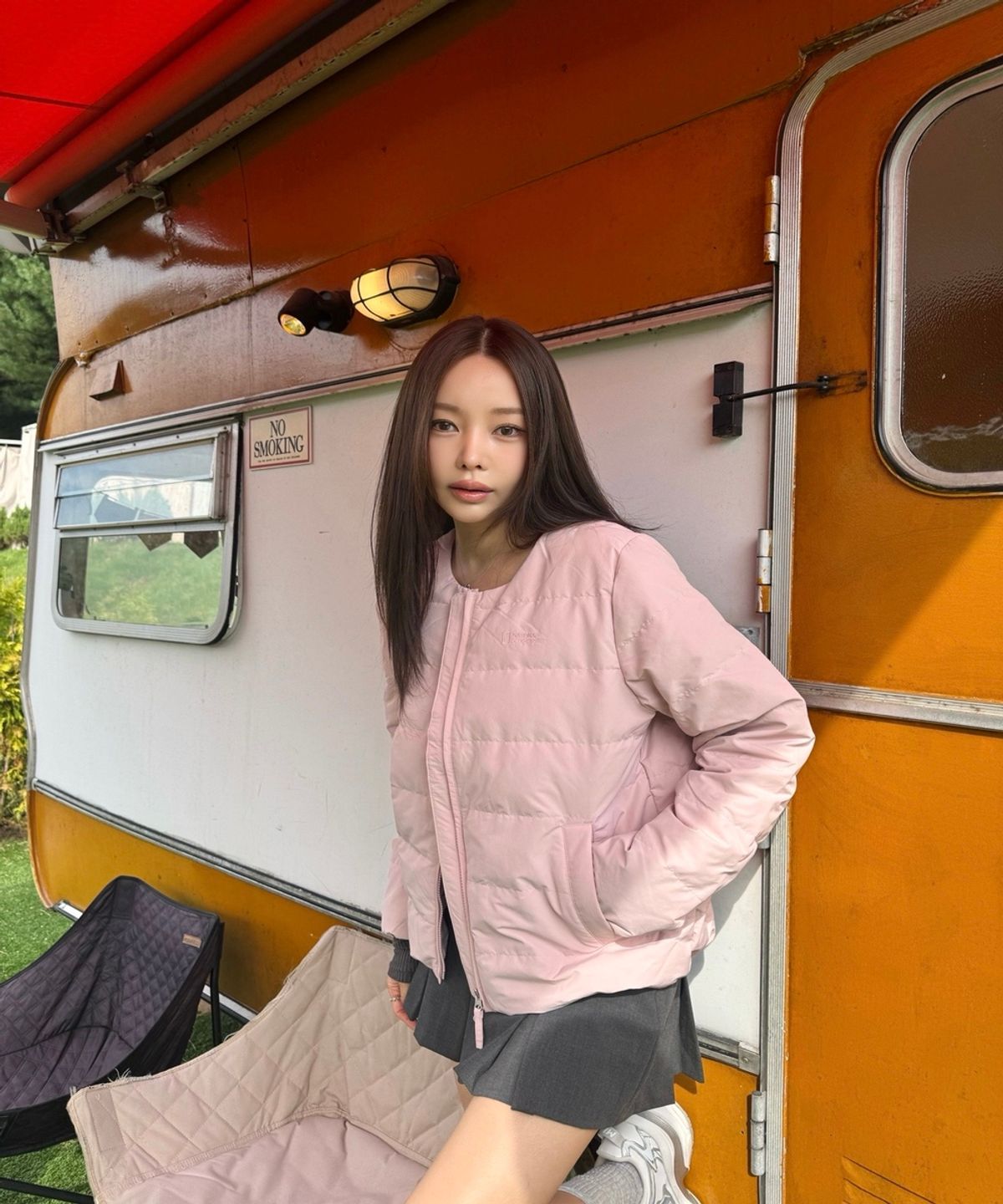 내셔널지오그래픽(NATIONALGEOGRAPHIC) 여성 헤론 U넥 경량 구스다운 점퍼 PINK