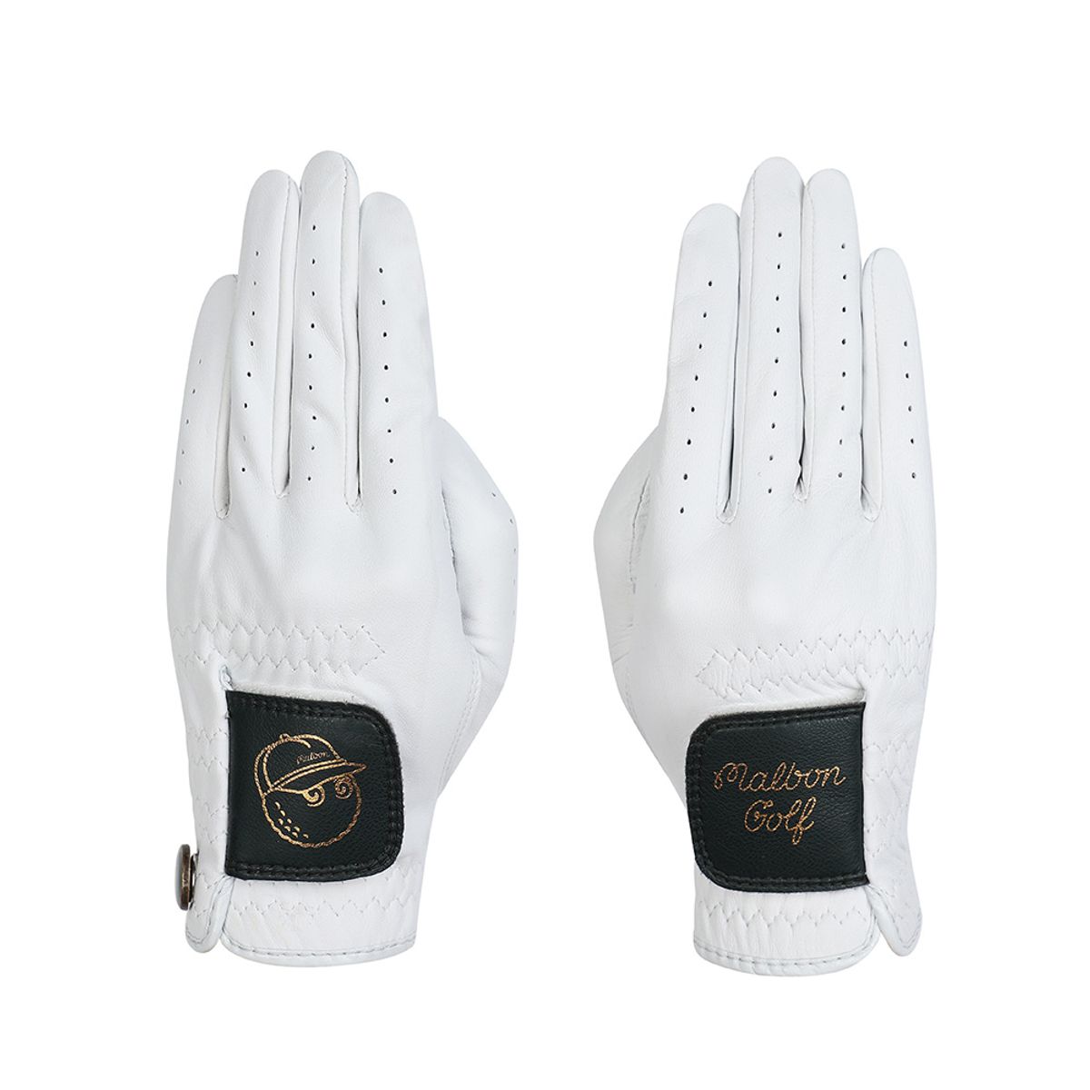 말본 골프(MALBON GOLF) 여성 스냅형 볼마커 양손 장갑 WHTIE (WOMAN)