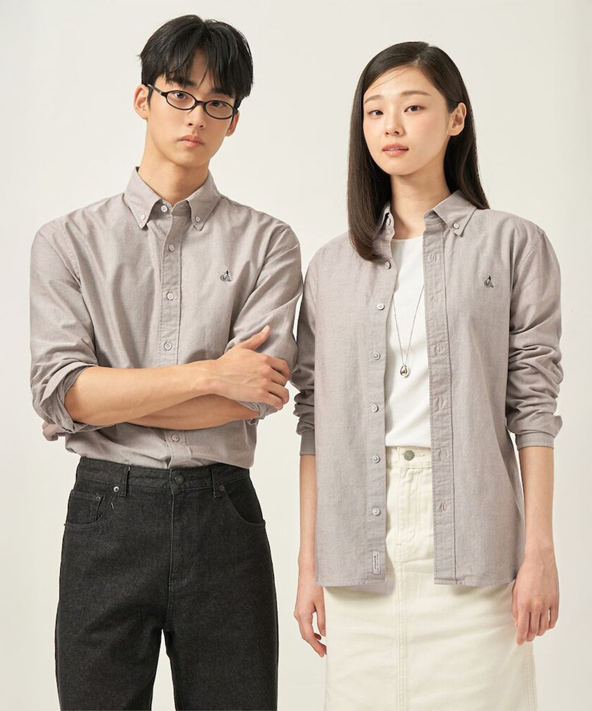 빈폴 멘(BEANPOLE MEN) [Essential] 남녀공용 옥스퍼드 솔리드 셔츠  브라운