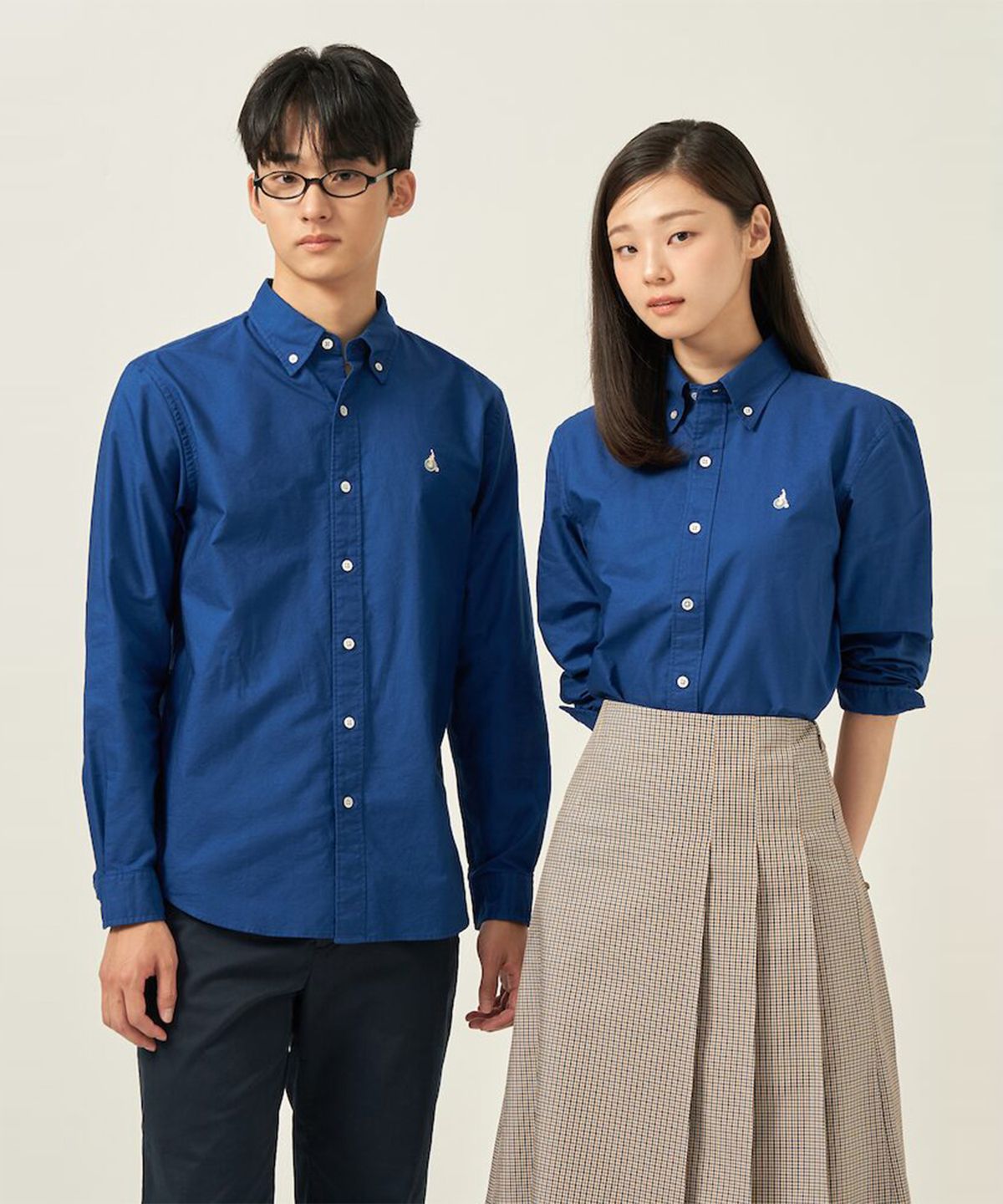 빈폴 멘(BEANPOLE MEN) [Essential] 남녀공용 옥스퍼드 솔리드 셔츠  블루