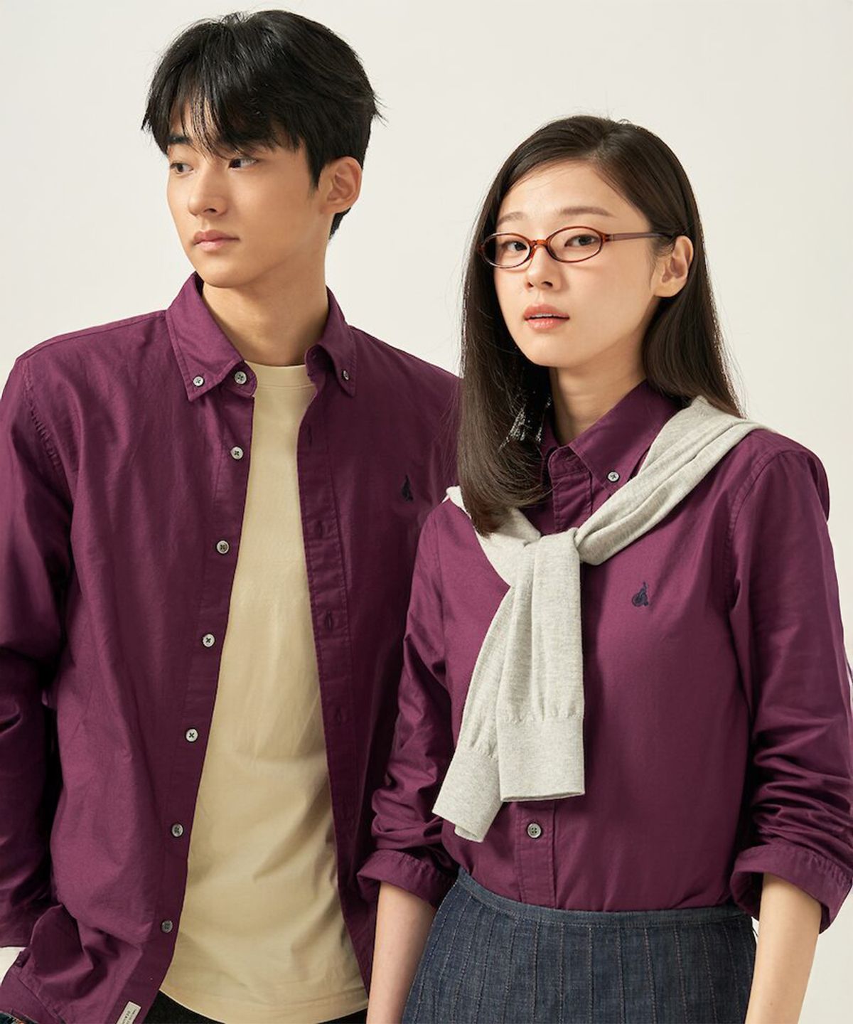 빈폴 멘(BEANPOLE MEN) [Essential] 남녀공용 옥스퍼드 솔리드 셔츠  와인