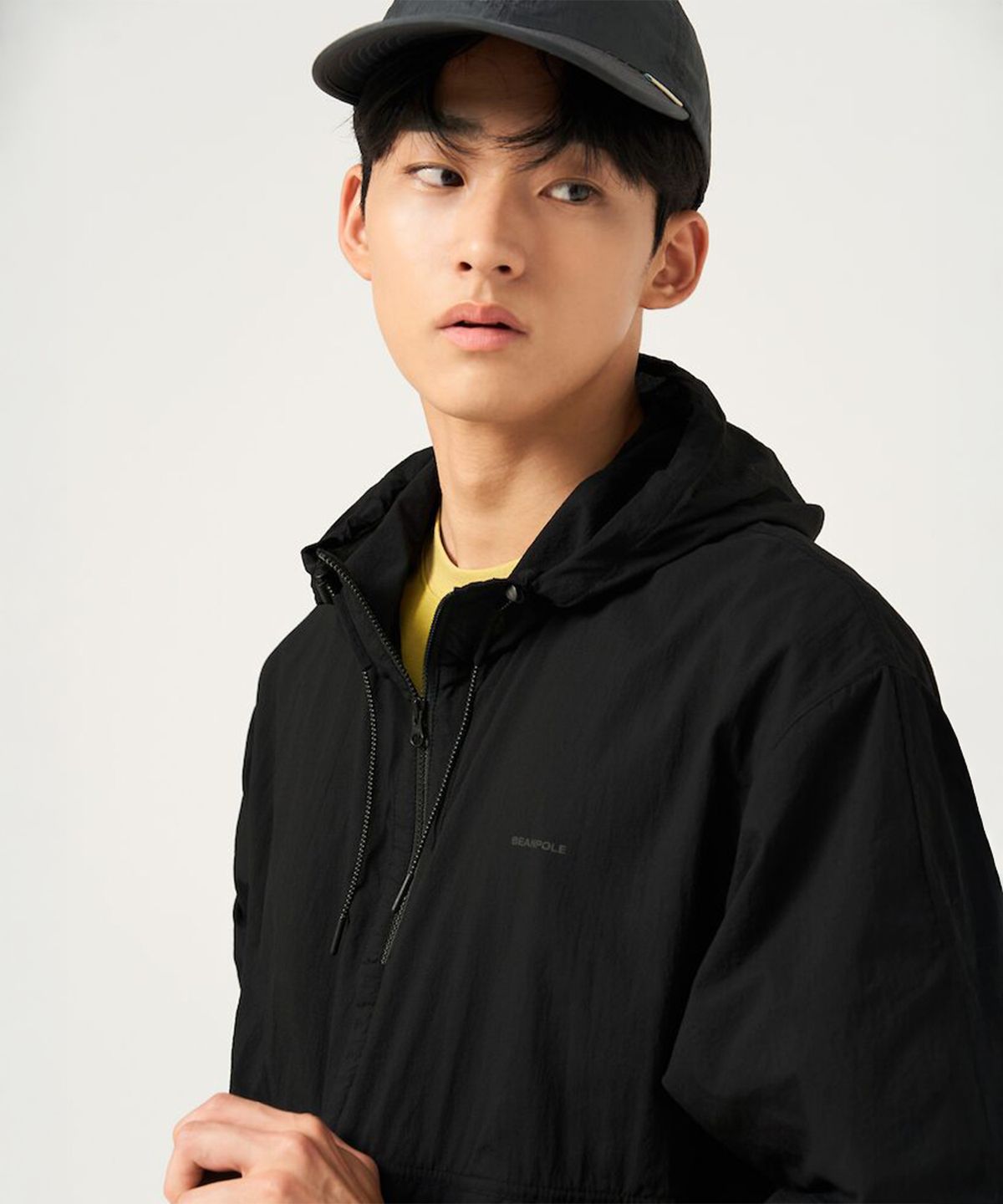 빈폴 멘(BEANPOLE MEN) [BEANPOLEKNAP] 후드 패커블 반소매 점퍼  블랙