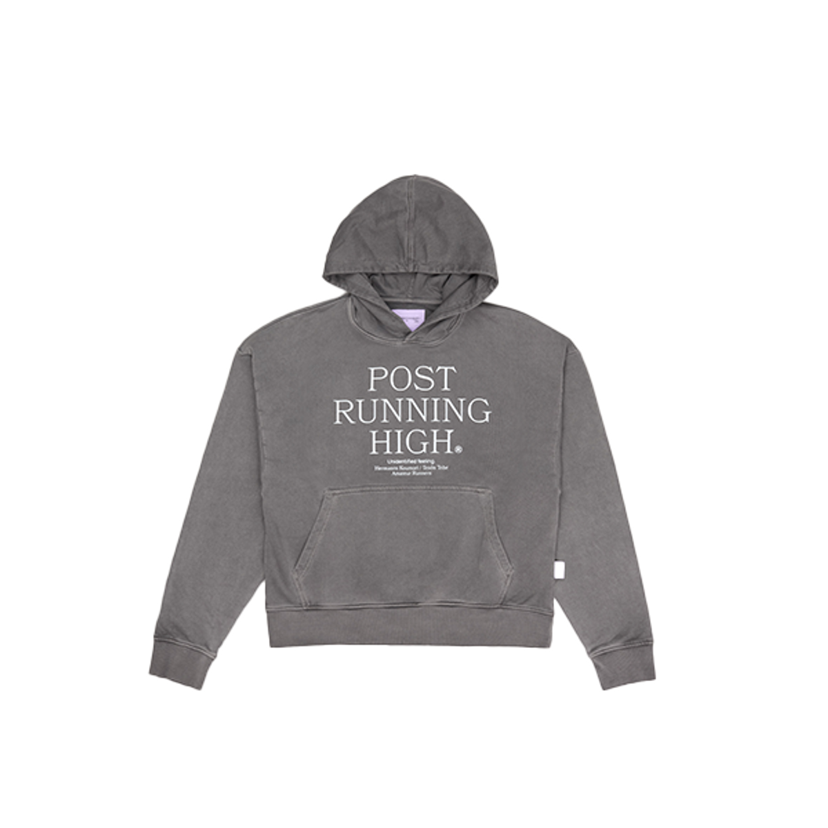H.쿠모리(H.KOUMORI) M - 25 - Post Running High Flash Hoodie - Washed Black