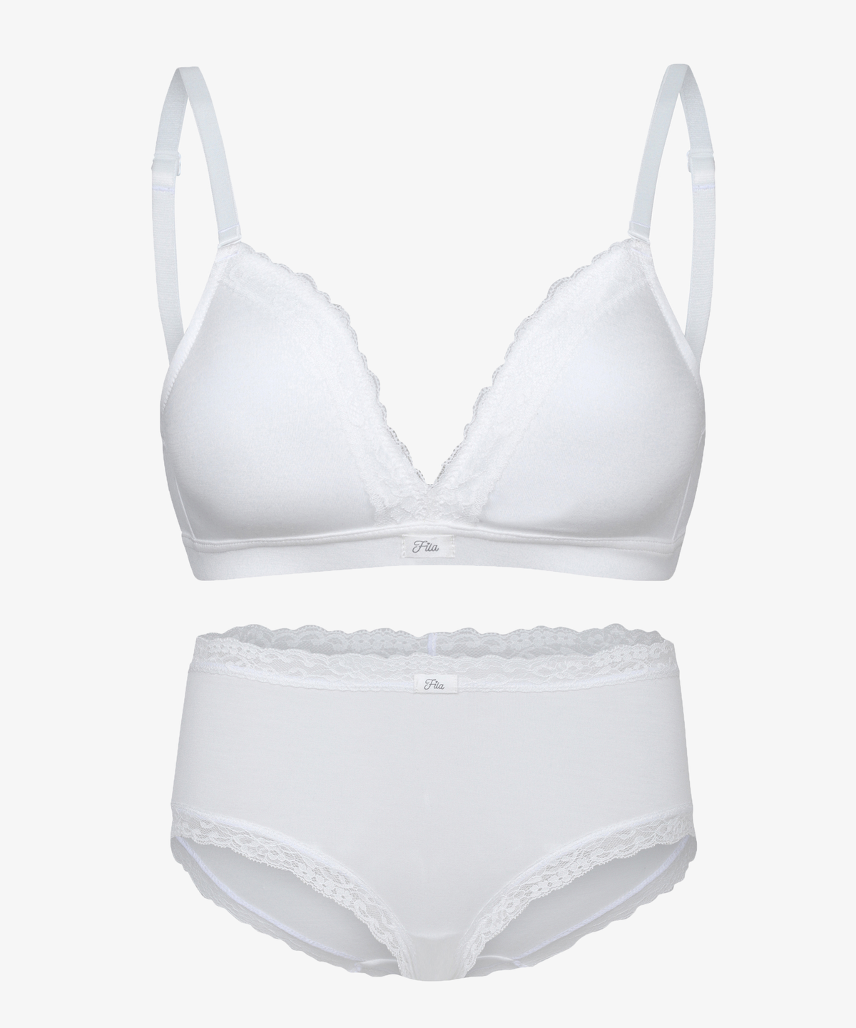 휠라언더웨어(FILA UNDERWEAR) 러버스 노와이어 브라 팬티 세트 (FI4BAH1123FWHI)(FI4BAH1123FWHI)