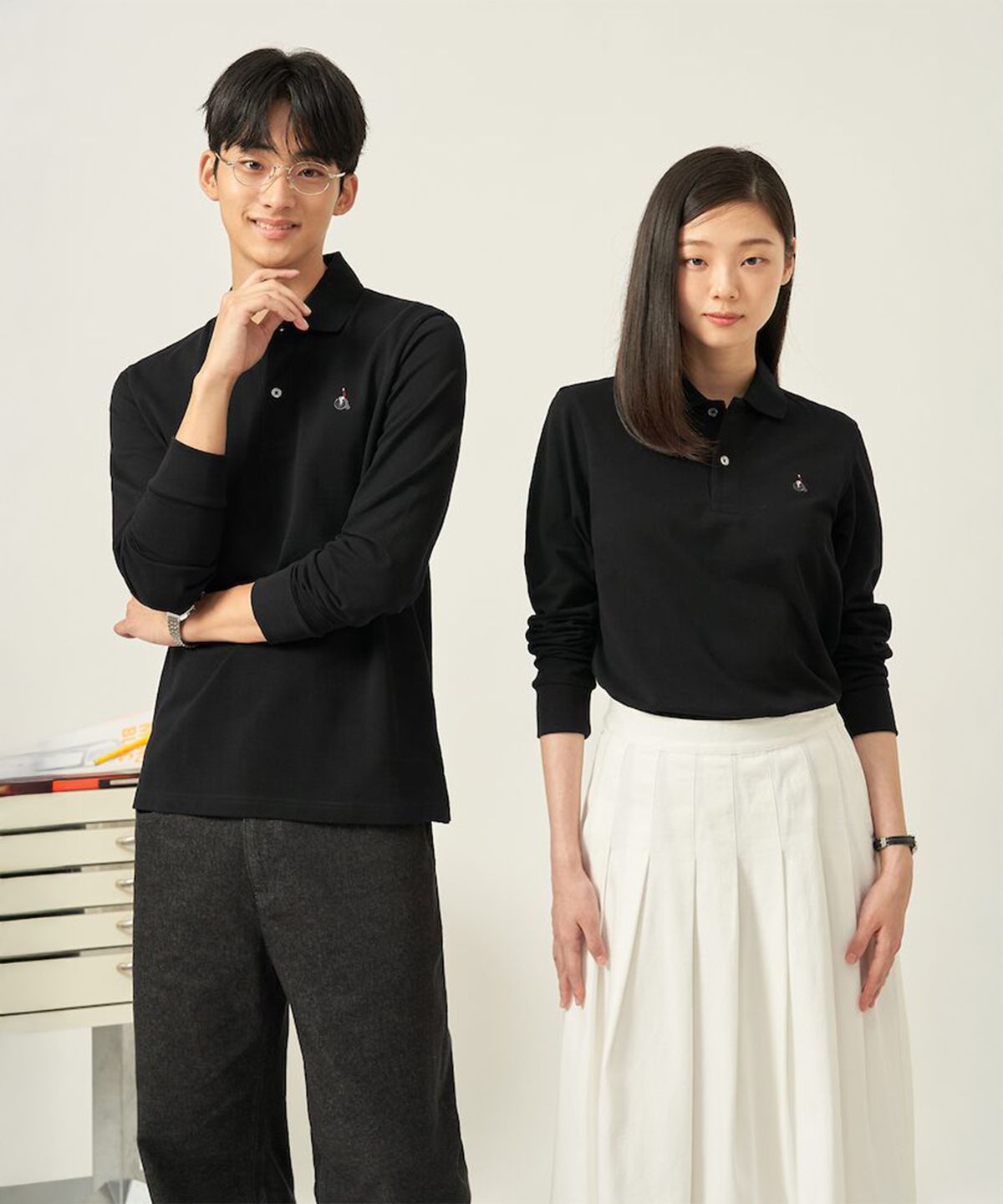 빈폴 멘(BEANPOLE MEN) [Essential] 남녀공용 수피마코튼 피케 티셔츠  블랙