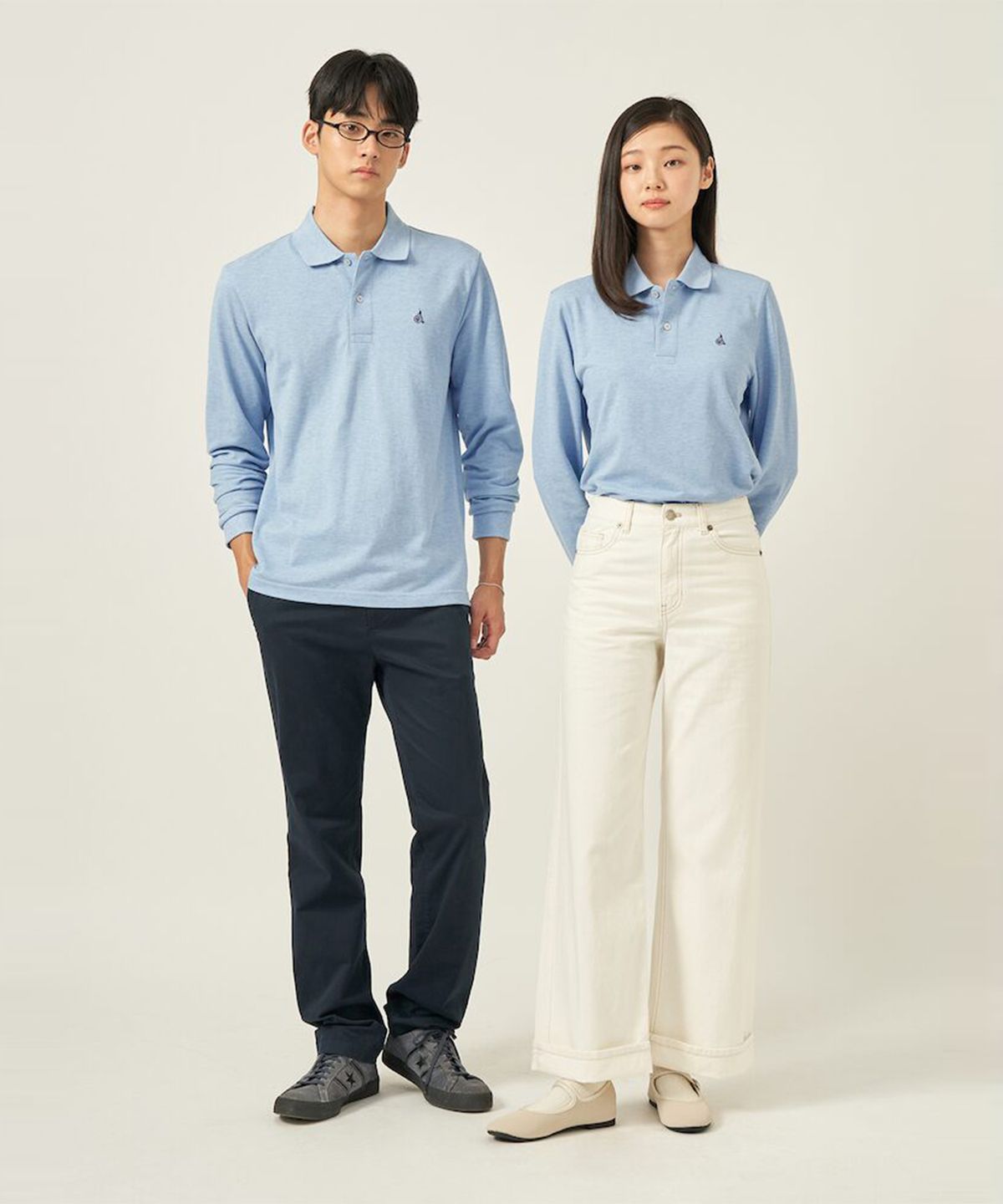 빈폴 멘(BEANPOLE MEN) [Essential] 남녀공용 수피마코튼 피케 티셔츠  스카이 블루