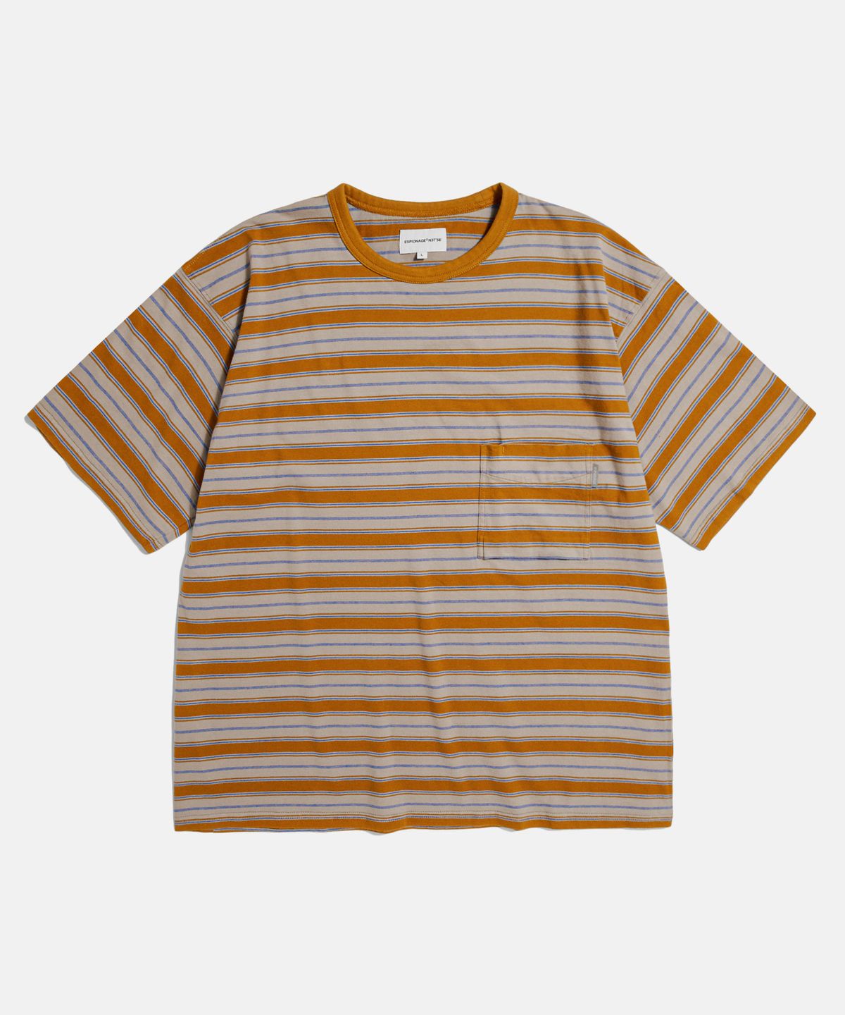 에스피오나지(ESPIONAGE) Multi Border Pocket Tee Orange
