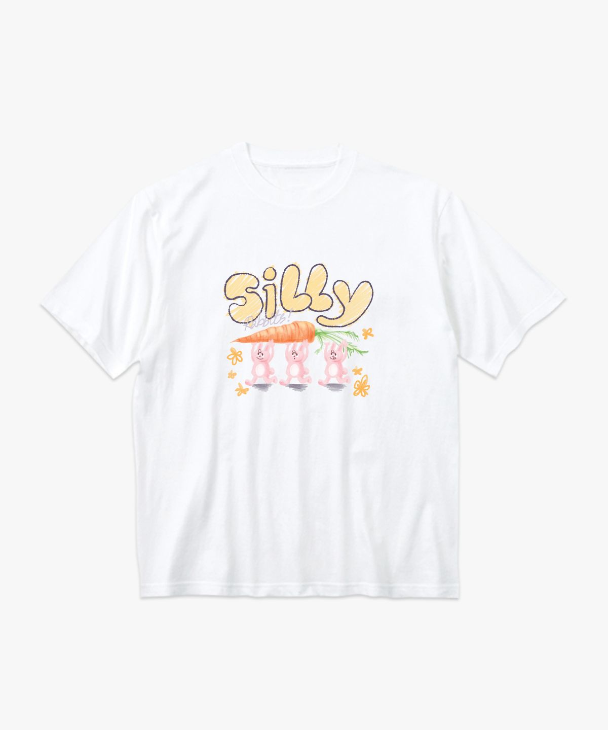 티저트(TEESSERT) 실리 래빗  면 반소매 티셔츠 [WHITE]