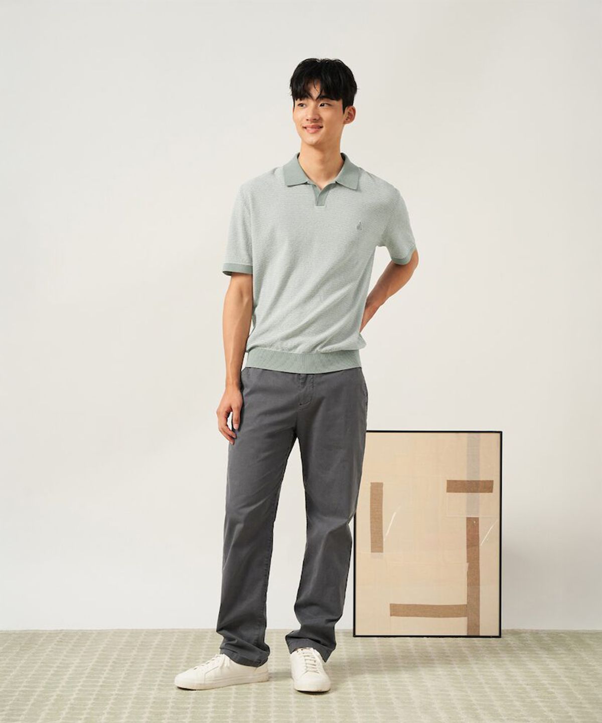 빈폴 멘(BEANPOLE MEN) 가먼트 다잉 컴포트핏 팬츠  그레이