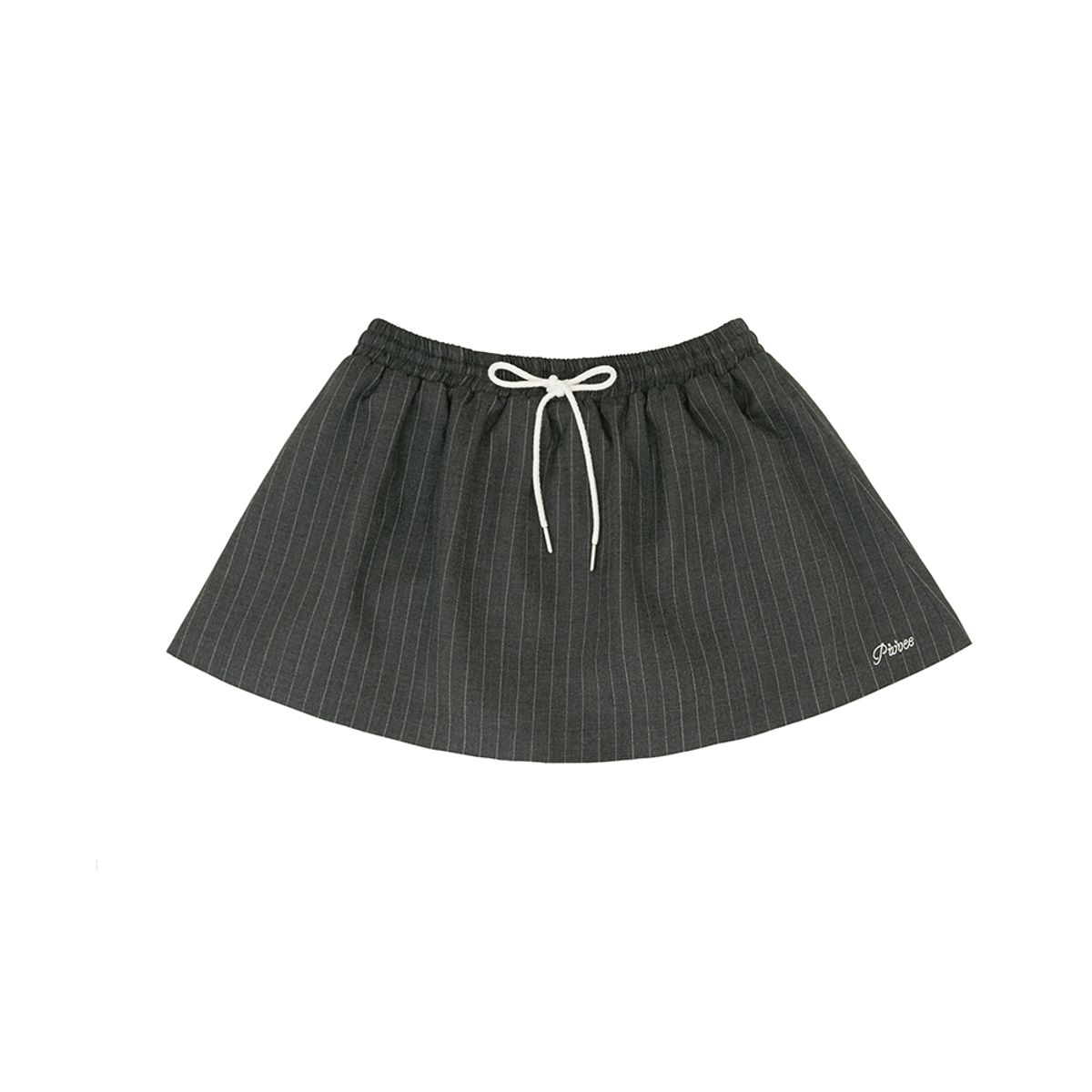 피브비(PIV’VEE) Pinstripe Drawstring Mini Skirt