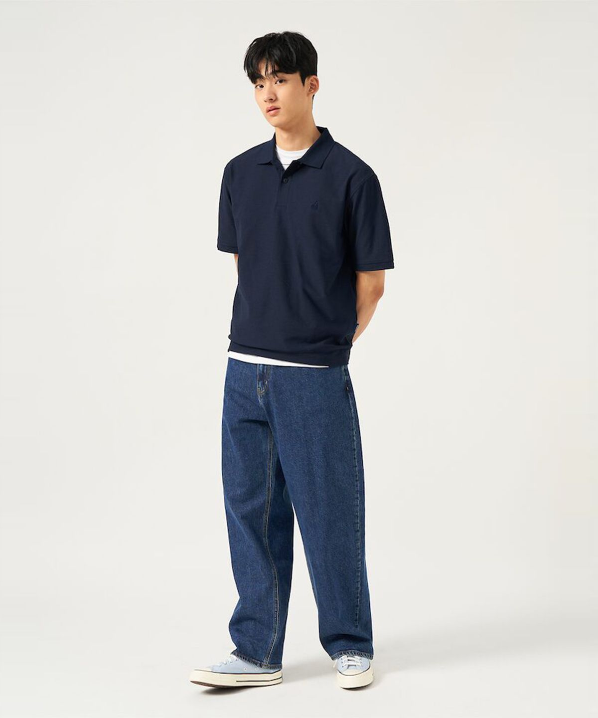 빈폴 멘(BEANPOLE MEN) 와이드 데님 팬츠  블루