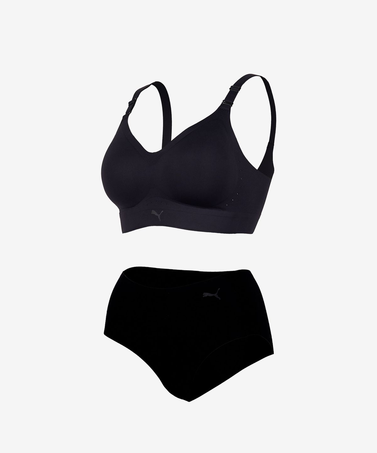 푸마 바디웨어(PUMA BODYWEAR) 코어라인 브라팬티 블랙 끈형