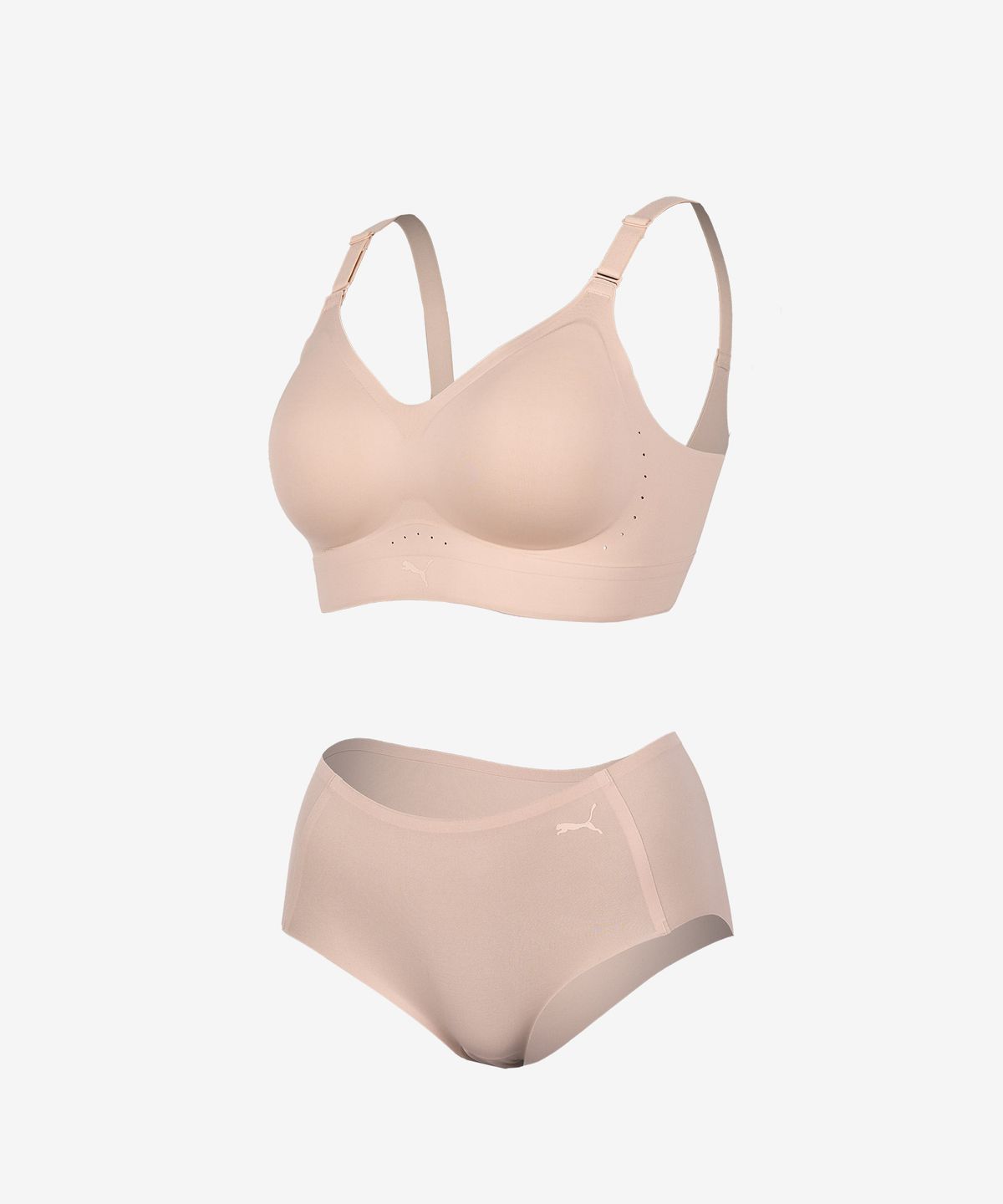 푸마 바디웨어(PUMA BODYWEAR) 코어라인 브라팬티 베이지 끈형