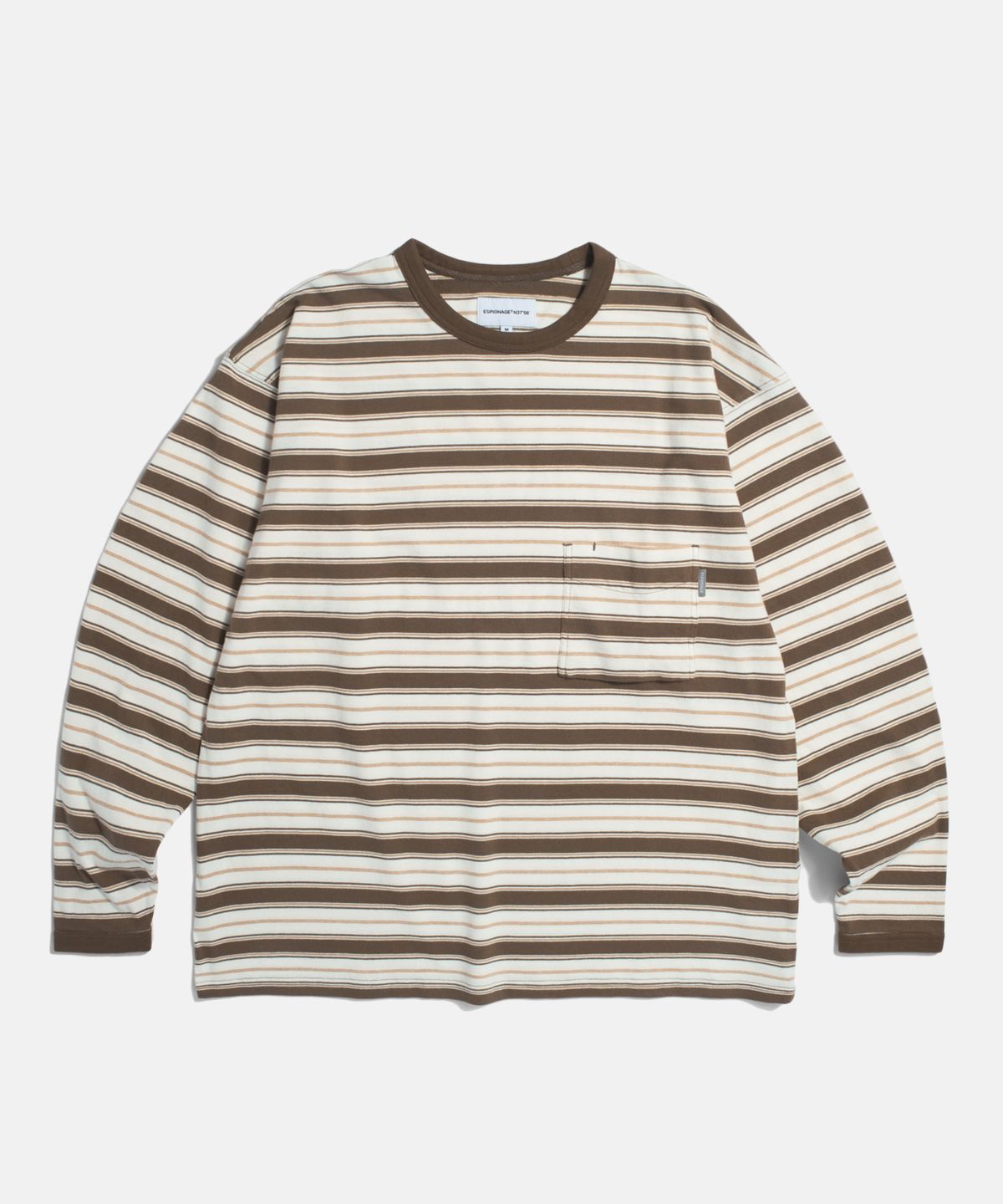 에스피오나지(ESPIONAGE) Multi Border L/S Tee Cocoa
