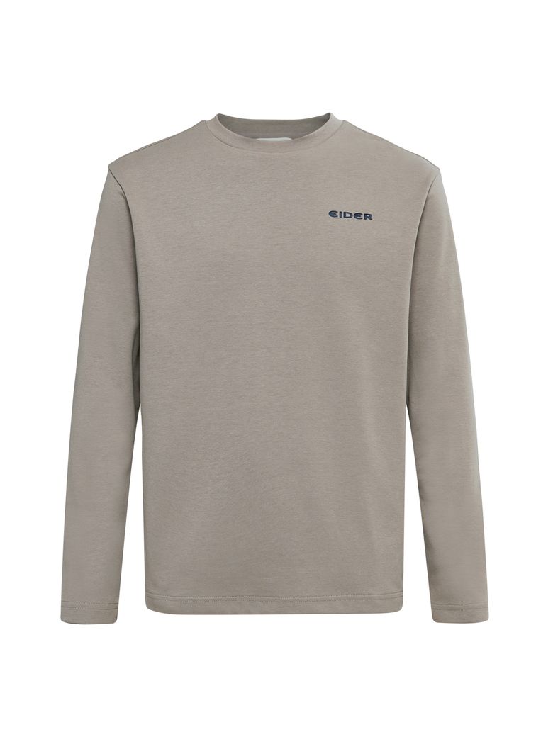 RIDGE (릿지) 남성 긴팔 그래픽 라운드 티셔츠_D/GRAYISH BEIGE