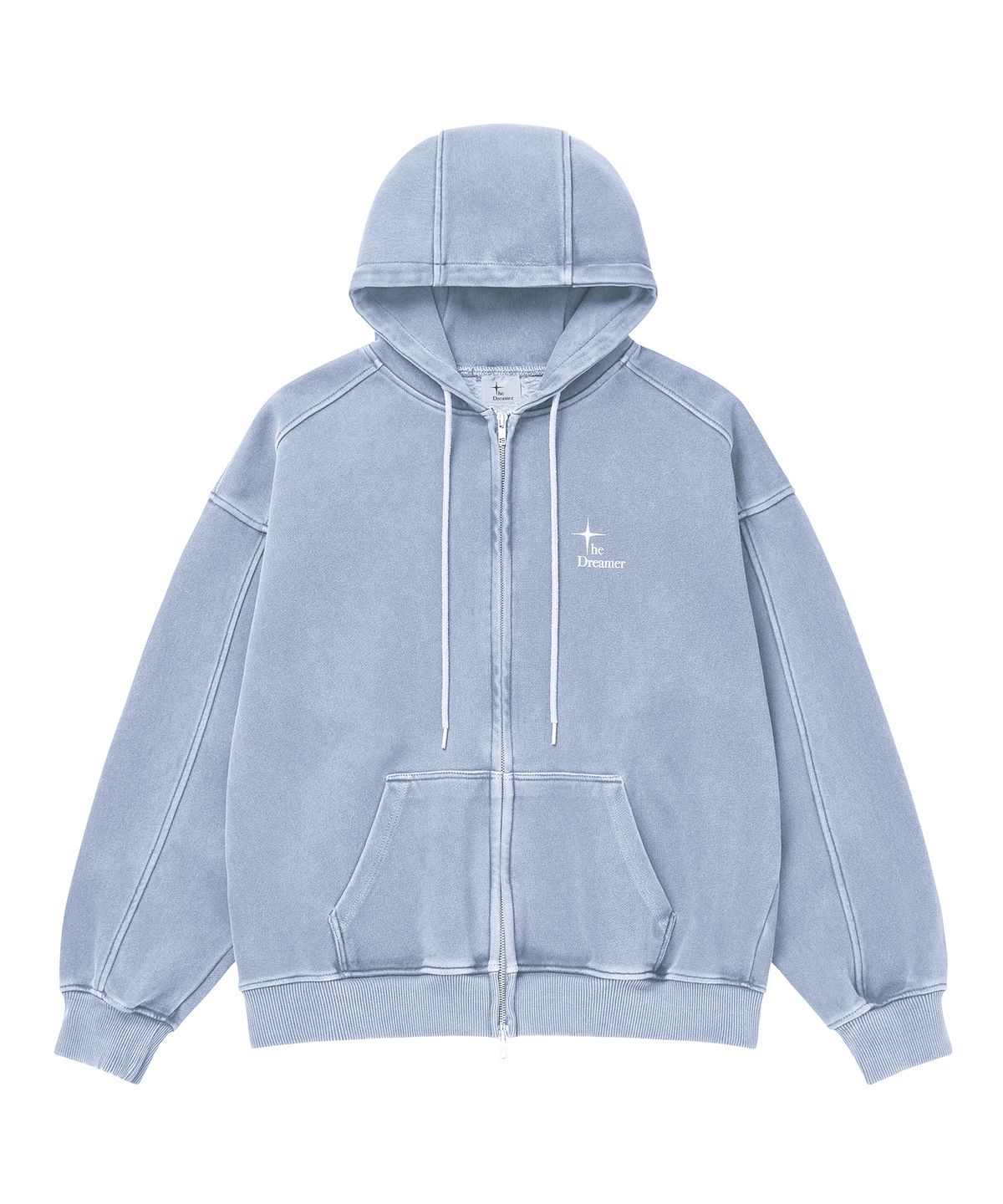 드리머(DREEMR) Voyager Pigment Zip-up Hoodie - Sky Blue