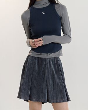 PLEATS TUCK HALF PANTS(INDIGO BLUE)