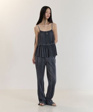 PLEATS LONG PANTS(INDIGO BLUE)