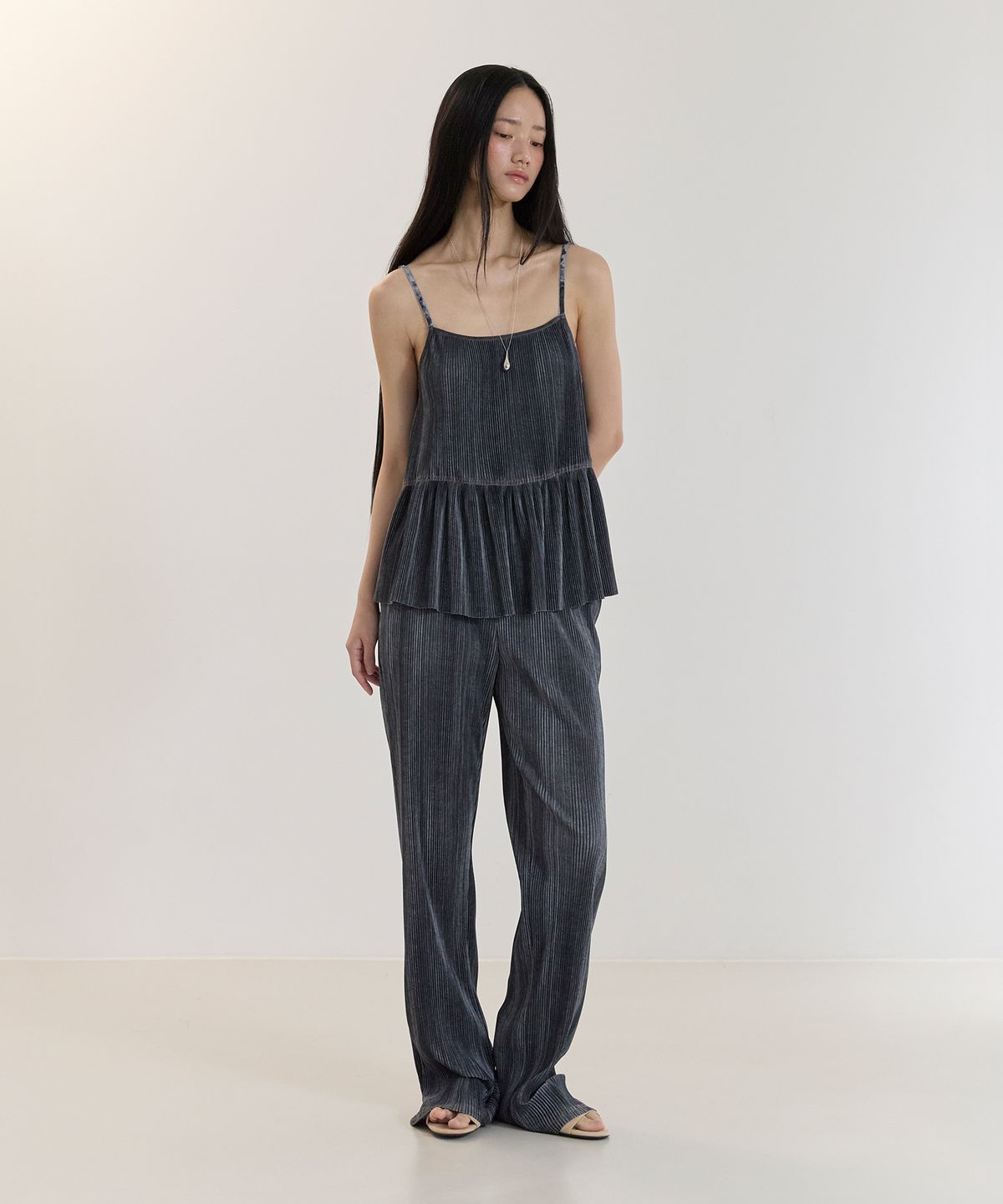 커렌트(CURRENT) PLEATS LONG PANTS(INDIGO BLUE)
