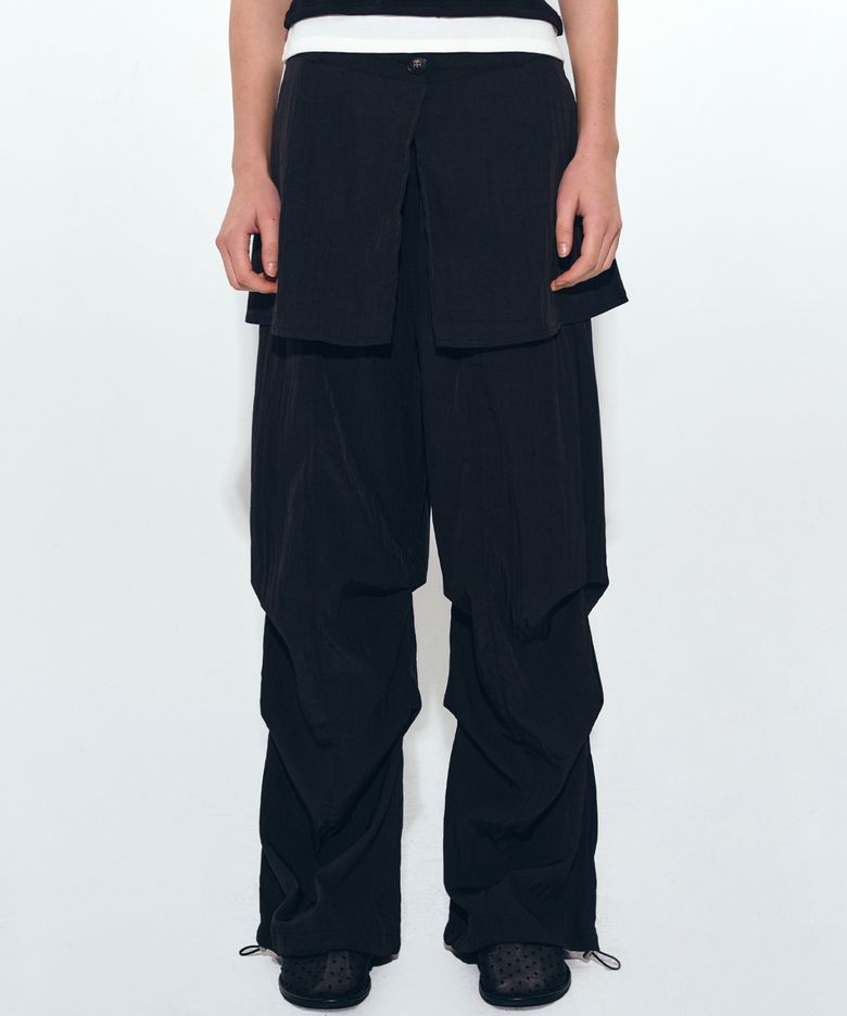 LAYERED SKIRT PANTS_BLACK