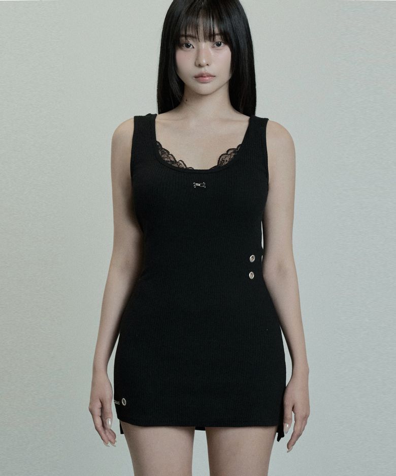 Eyelet Lace One-piece (Black)