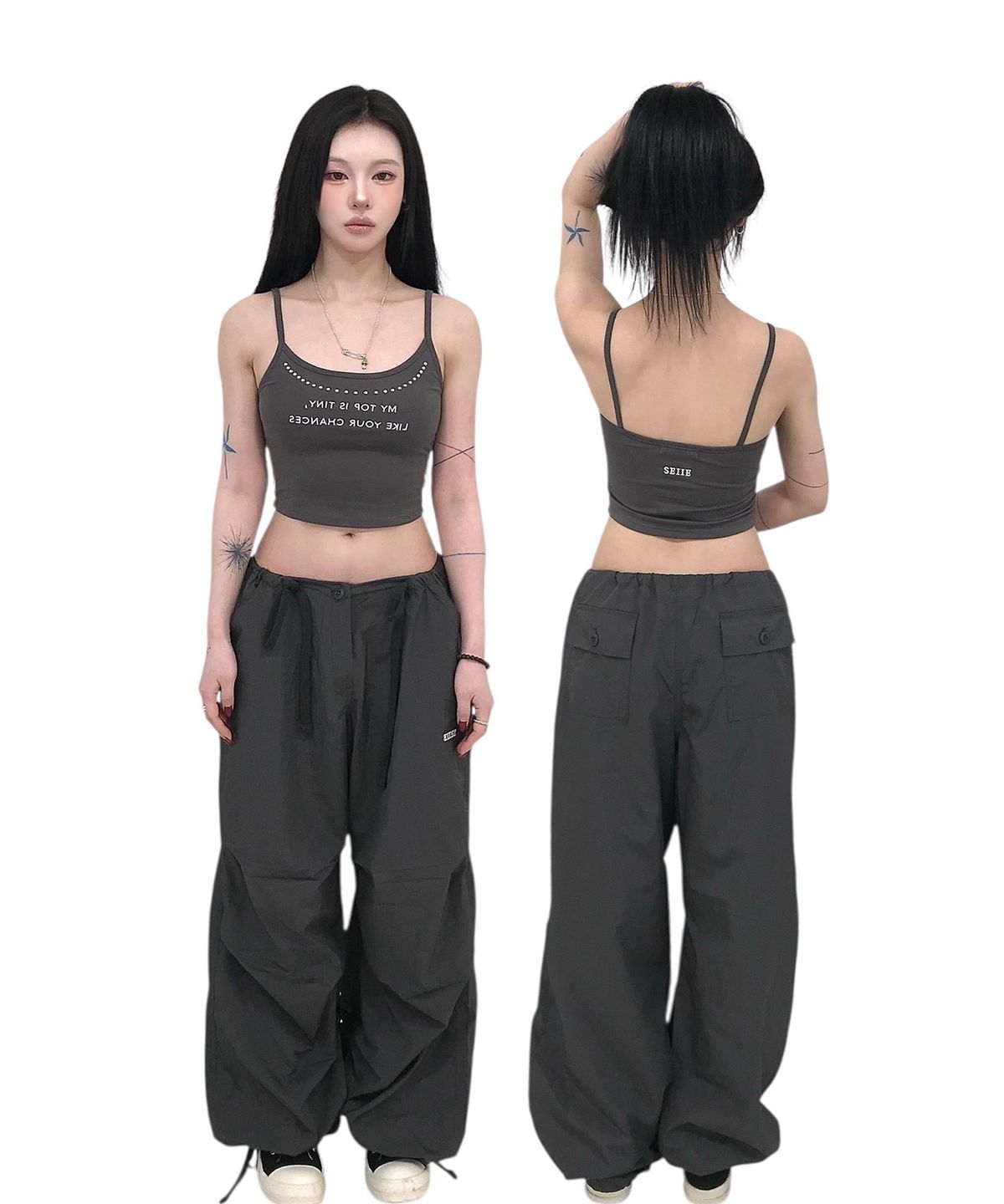 세이에(SEIIE) 세이에 로우라이즈 2way 팬츠 Charcoal