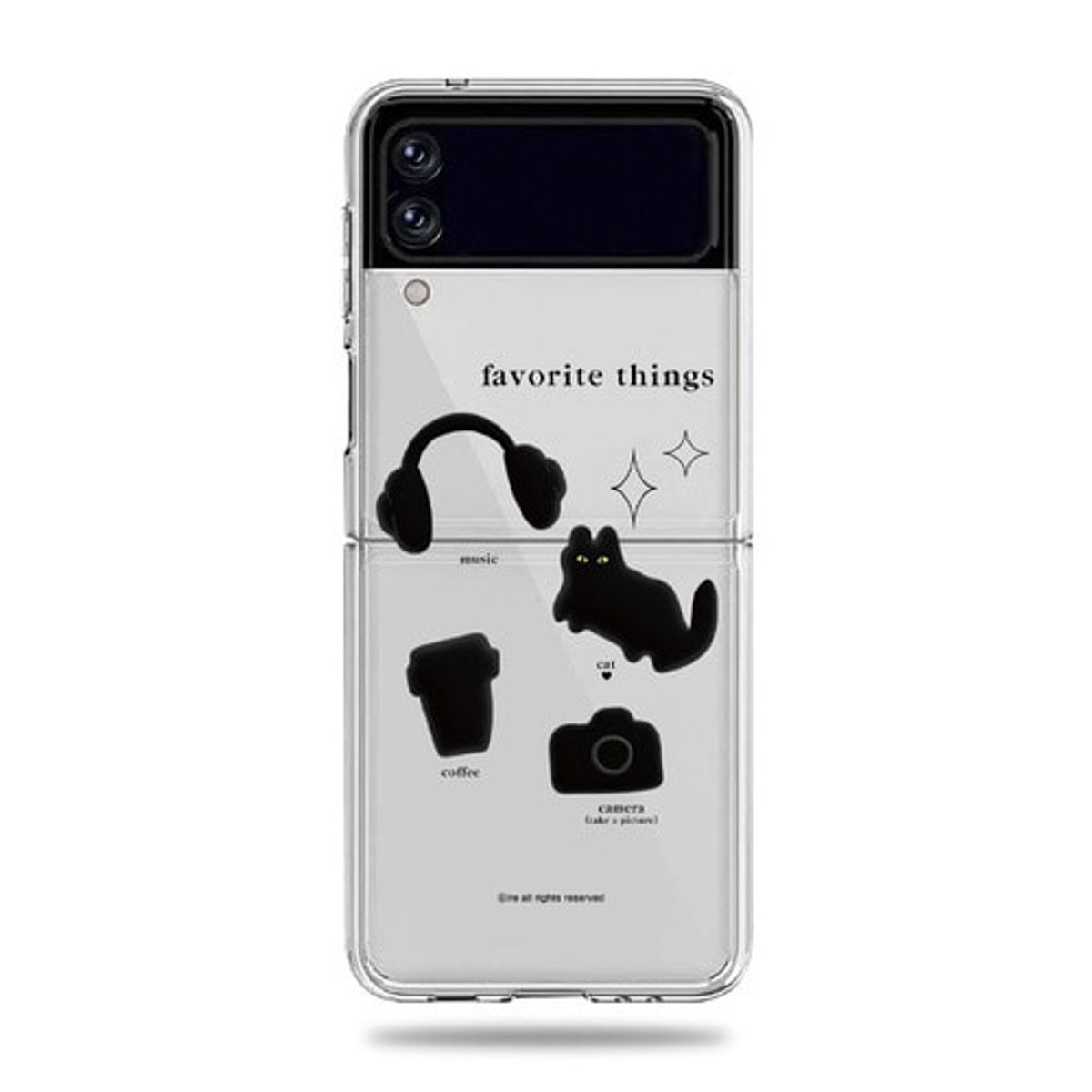 이레케이스앤굿즈(IRECASEGOODS) 헤드폰 고양이 갤럭시 플립7 플립6 투명하드케이스