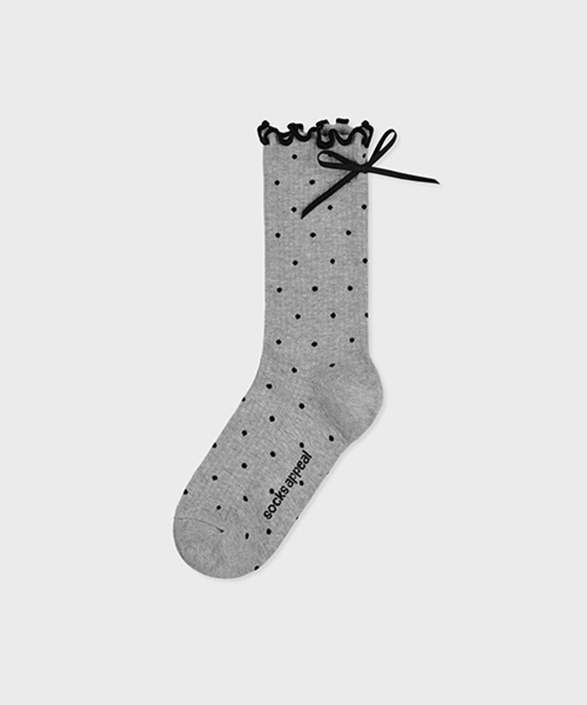 삭스어필(SOCKS APPEAL) RIBBON GIRL rib dot melange grey