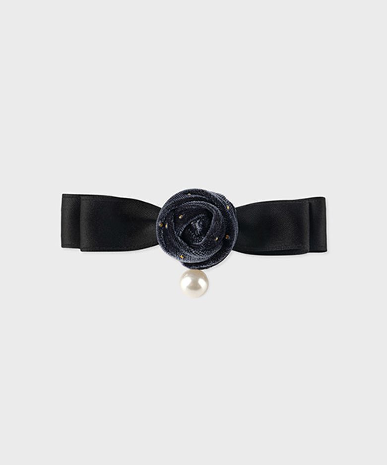 pearl dot rose hair pin