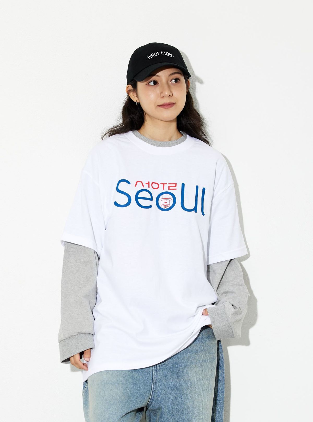 필립페이커(PHILIPPAKER) 서울 더시티 시리즈 반팔티셔츠 화이트