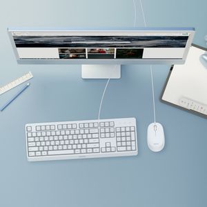 사무용 저소음 유선 키보드 마우스 세트