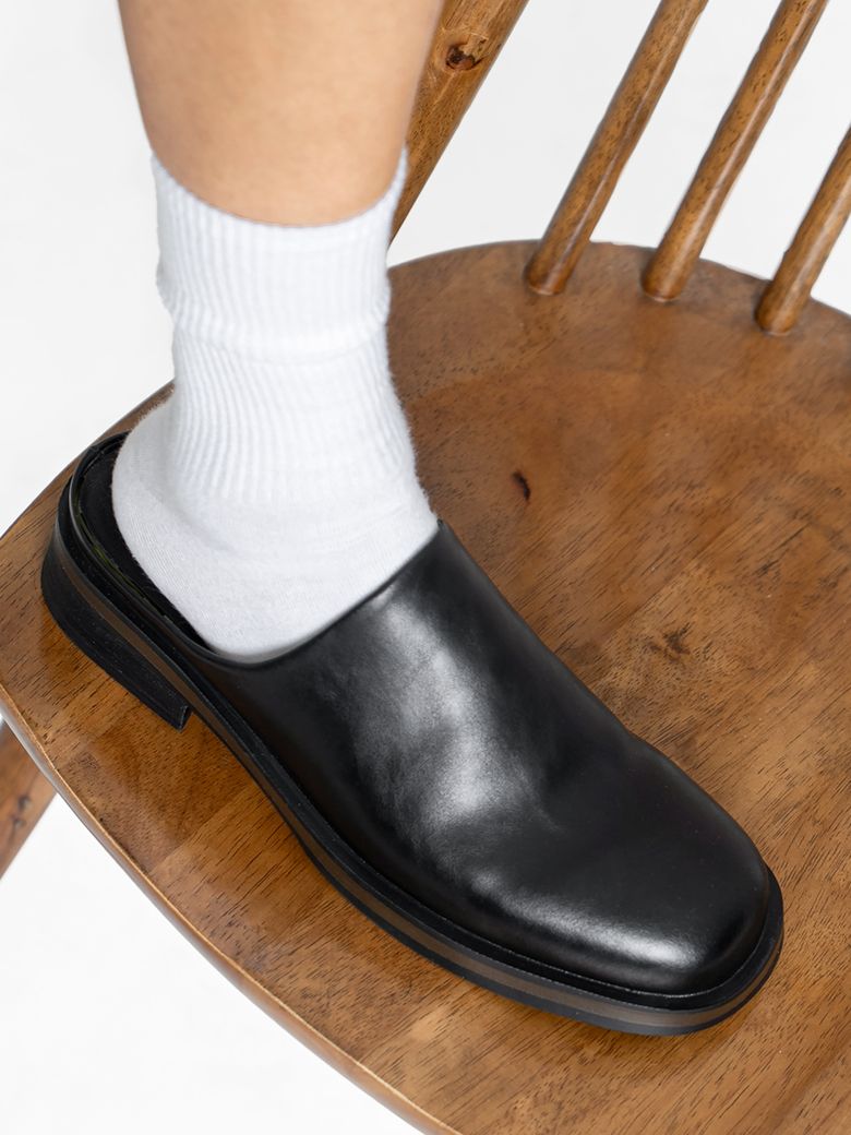MONO11 비톰 미니멀 5CM 뮬 엣지블랙