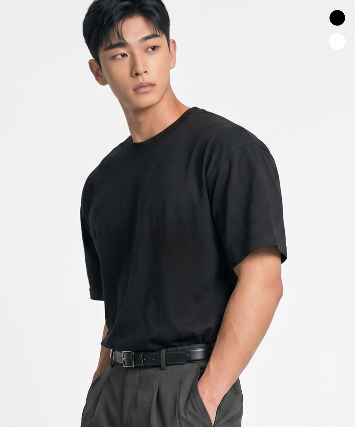 어프레쉬(AFRESH) 소프트 무지 루즈핏 하프 슬리브 2COLOR