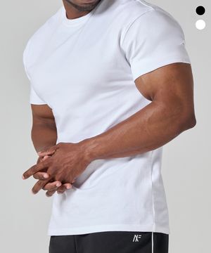 소프트 무지 머슬핏 하프 슬리브 2COLOR