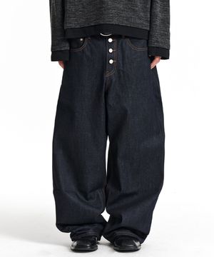 Midnight Raw Wide Denim Pants (Indigo)