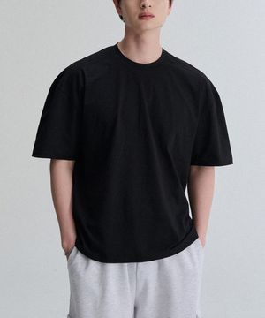 리사이클 절개 반팔티 (Black)