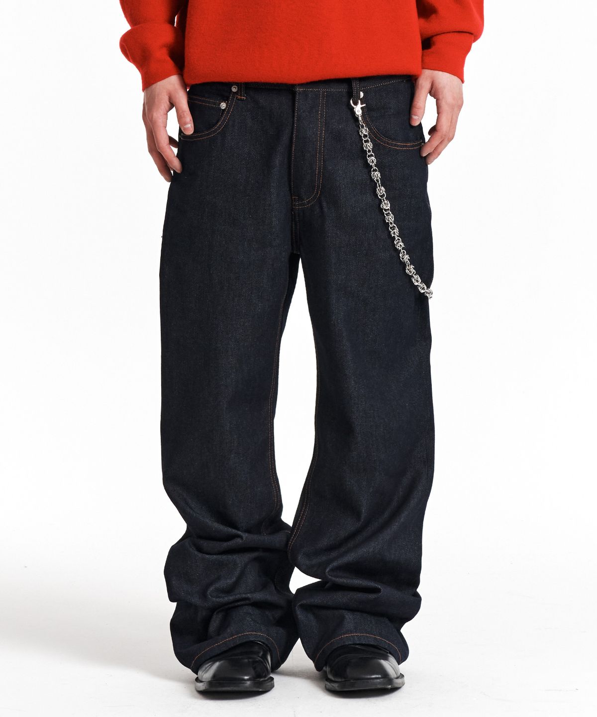 기철(KICHUL) Midnight Raw Boot Cut Denim Pants (Indigo)