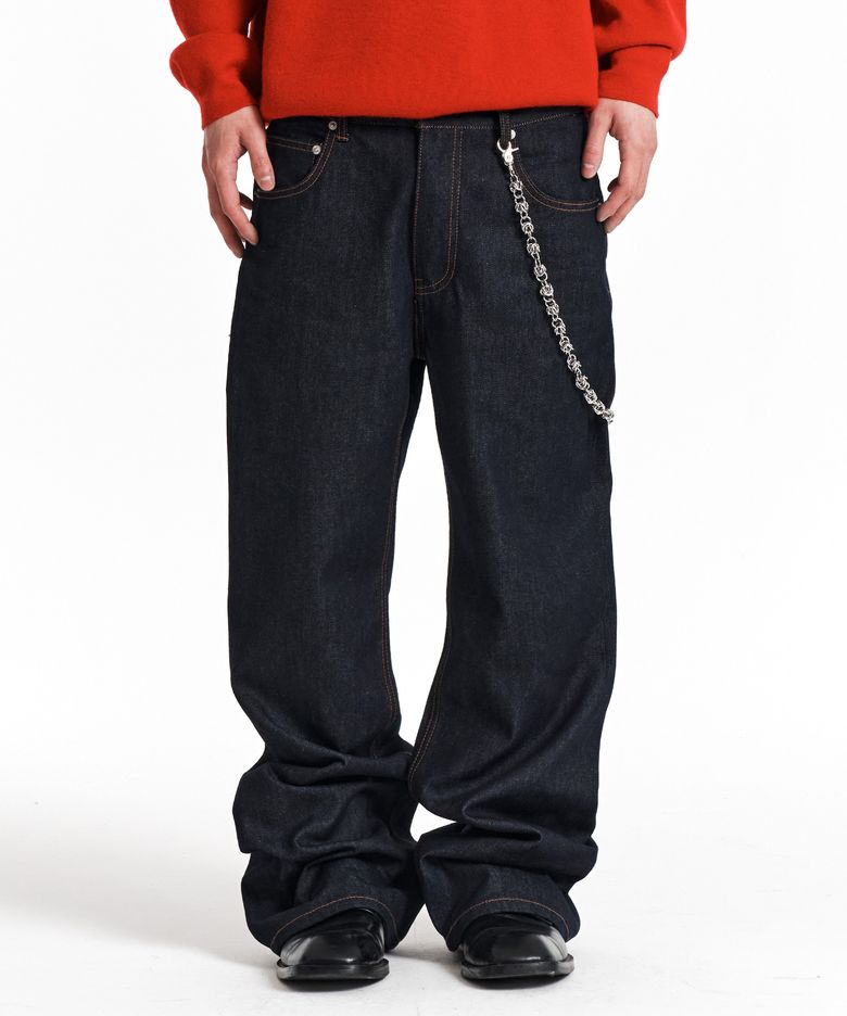 Midnight Raw Boot Cut Denim Pants (Indigo)