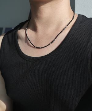 남자 블랙 목걸이 CLEF GROOVE LINK NEC