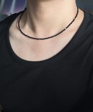 남자 목걸이 블랙 비즈 CLEF FUSION SPARK NEC