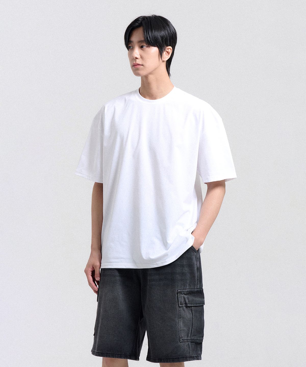 크레드먼스(CREEDMENS) 리사이클 트임 반팔티 (White)