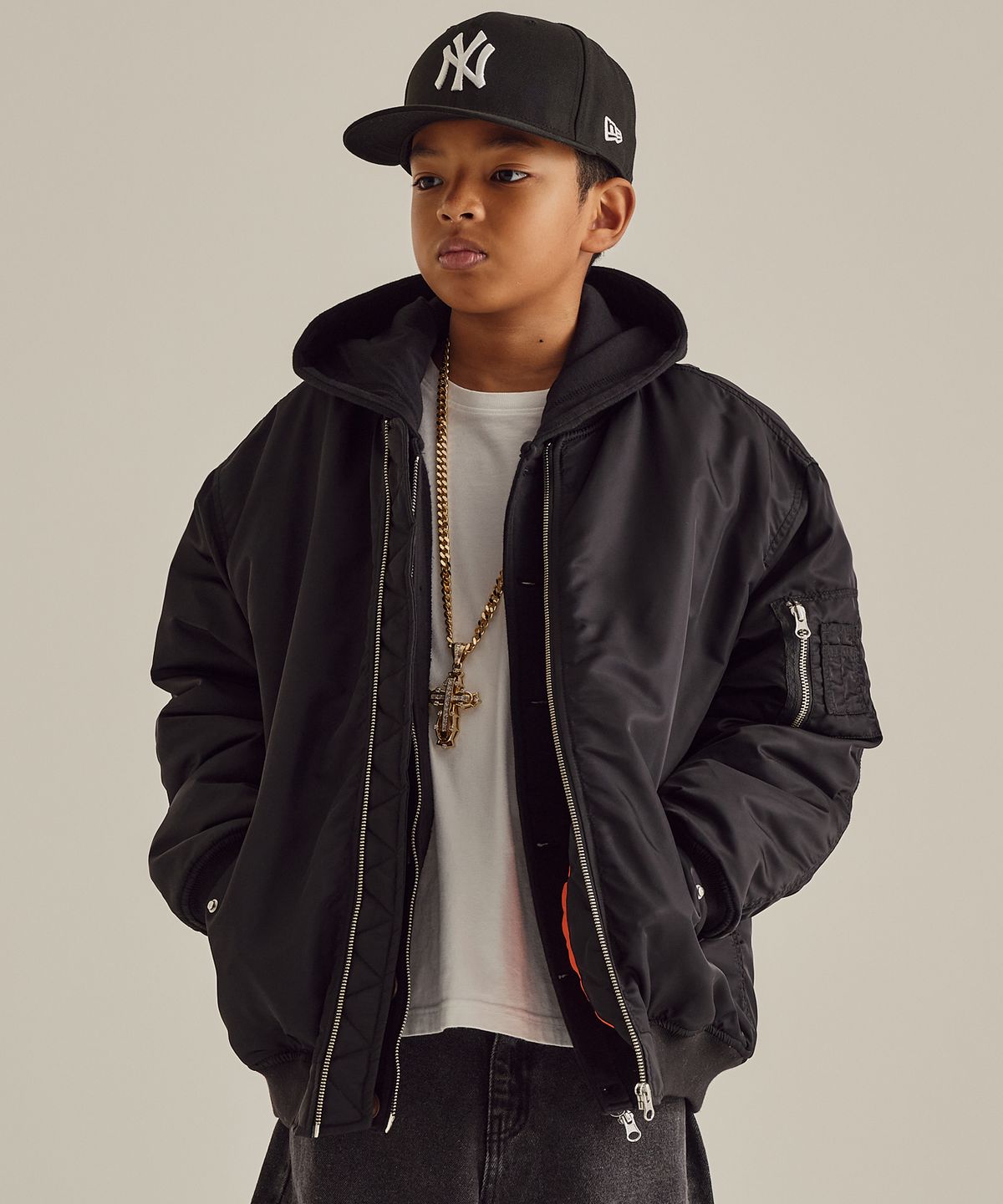테이크이지 키즈(TAKEASY KIDS) 자이언트핏 MA-1 자켓 (블랙)