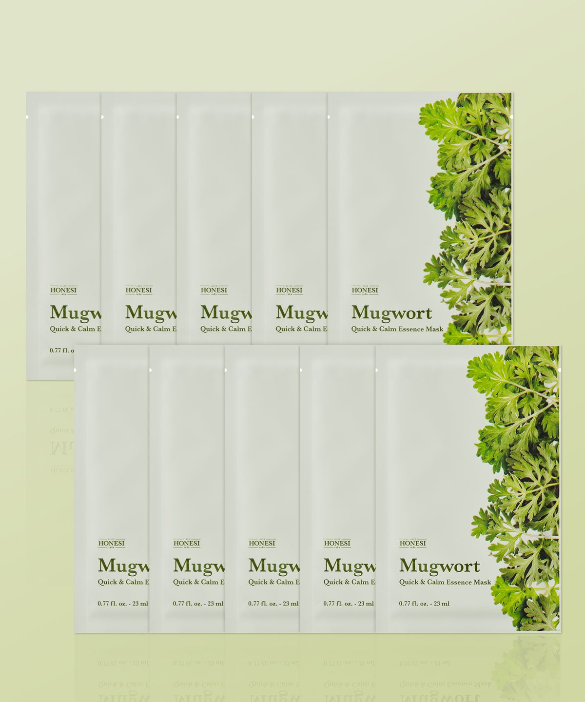 어니시(HONESI) [10Pack] 퀵 앤 캄 에센스 마스크팩 쑥(10매)