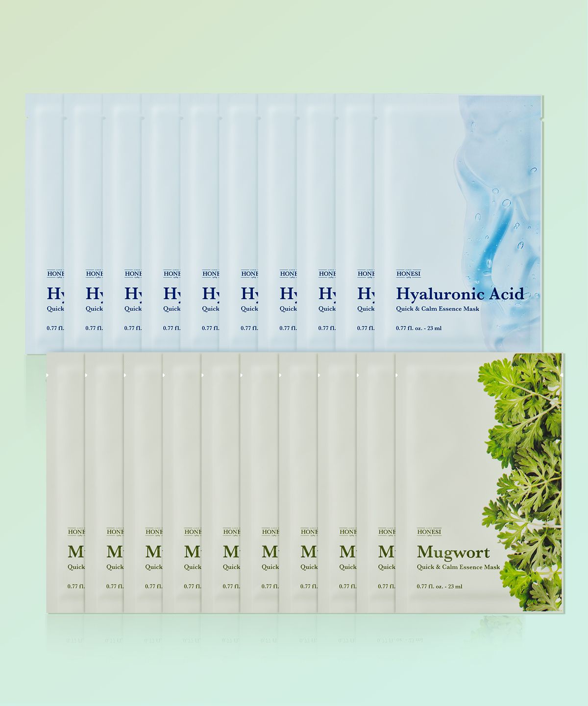 어니시(HONESI) [20Pack] 퀵 앤 캄 에센스 마스크팩 20매 (쑥,히알루론산)