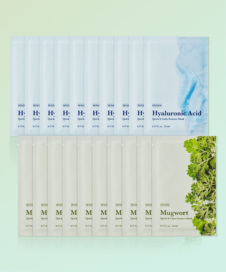 [20Pack] 퀵 앤 캄 에센스 마스크팩 20매 (쑥,히알루론산)
